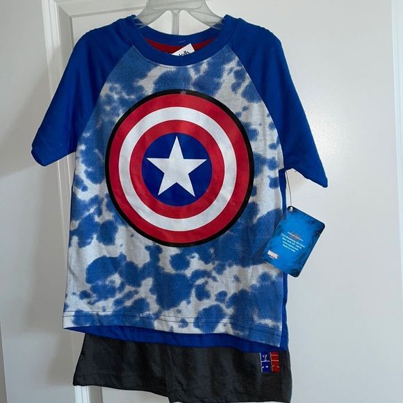 Captain America - Boys short set- 6-🆕with Tags - Picture 1 of 5